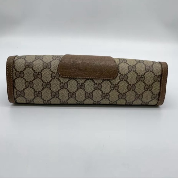 💯 Authentic Gucci suprime GG Sherry Line PVC Brown Clutch Bag NS080844 - Picture 4 of 15
